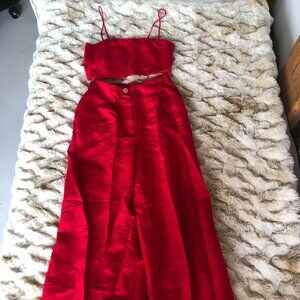 Oysho Linen Set in Red, Size Small